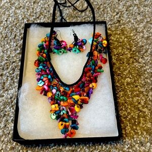 Handmade mexican necklace earring set